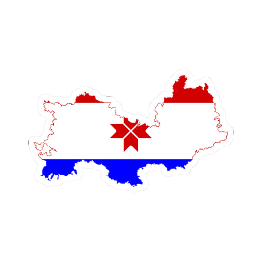 Flag-map of Mordovia (Russia) STICKER Vinyl Kiss-Cut Decal