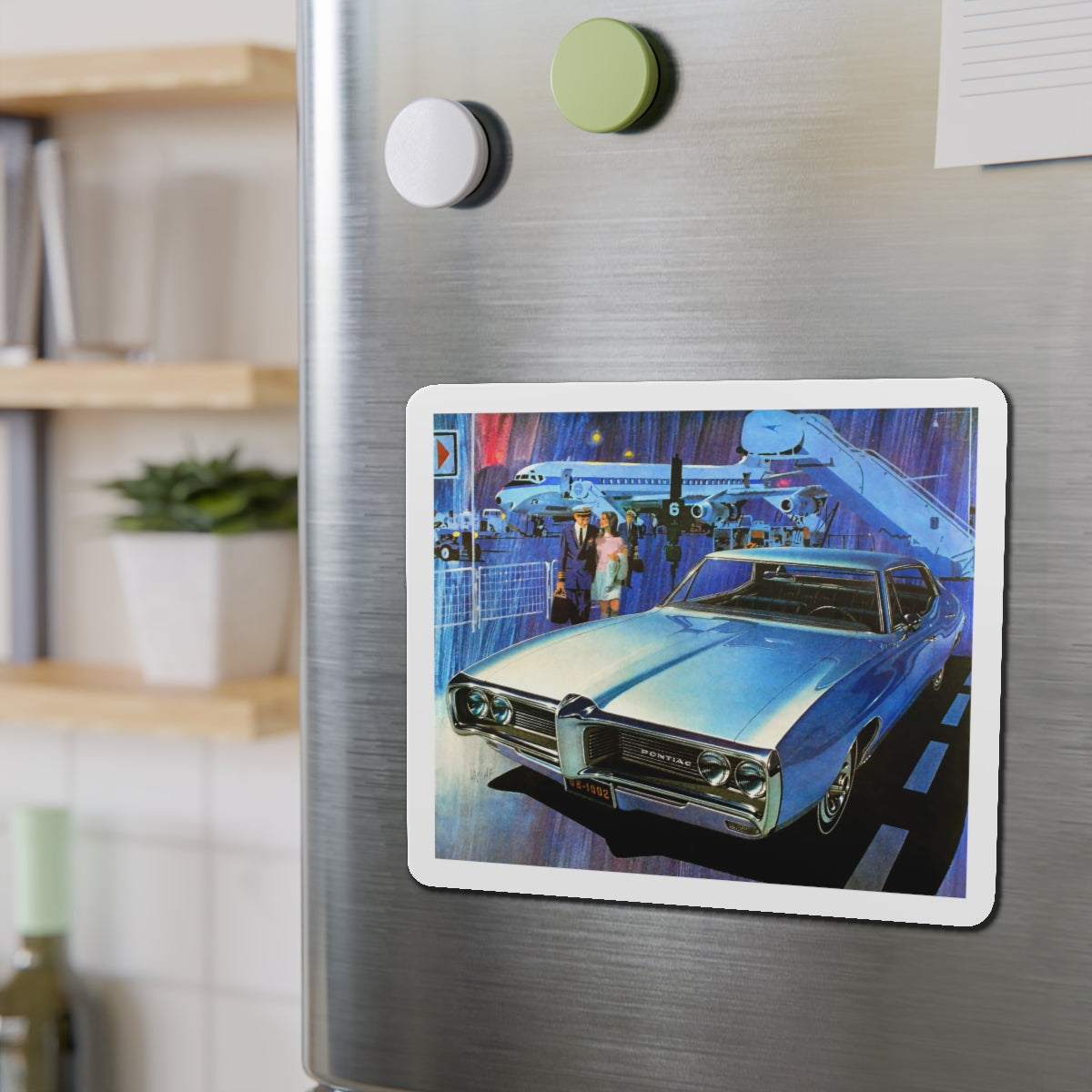 1968 Pontiac ad (Magazine Illustration) Refrigerator Magnet-The Sticker Space