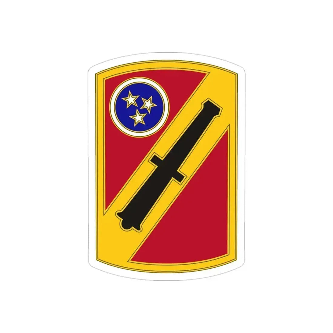 196th Field Artillery Brigade v3 (U.S. Army) REVERSE PRINT Transparent Die-Cut STICKER 3 Inch Die-Cut Transparent - The Sticker Space