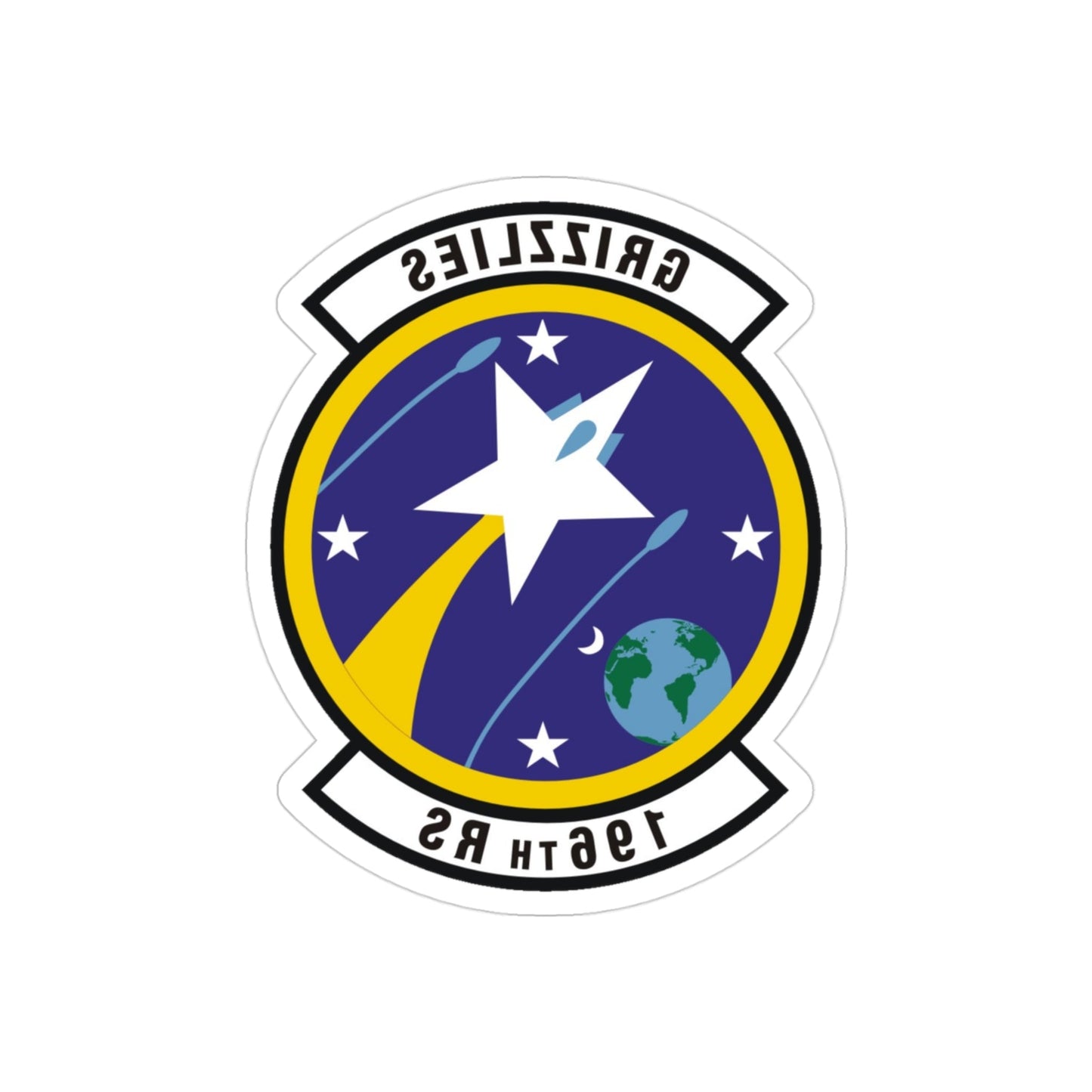 196th Reconnaissance Squadron (U.S. Air Force) REVERSE PRINT Transparent STICKER-3" × 3"-The Sticker Space