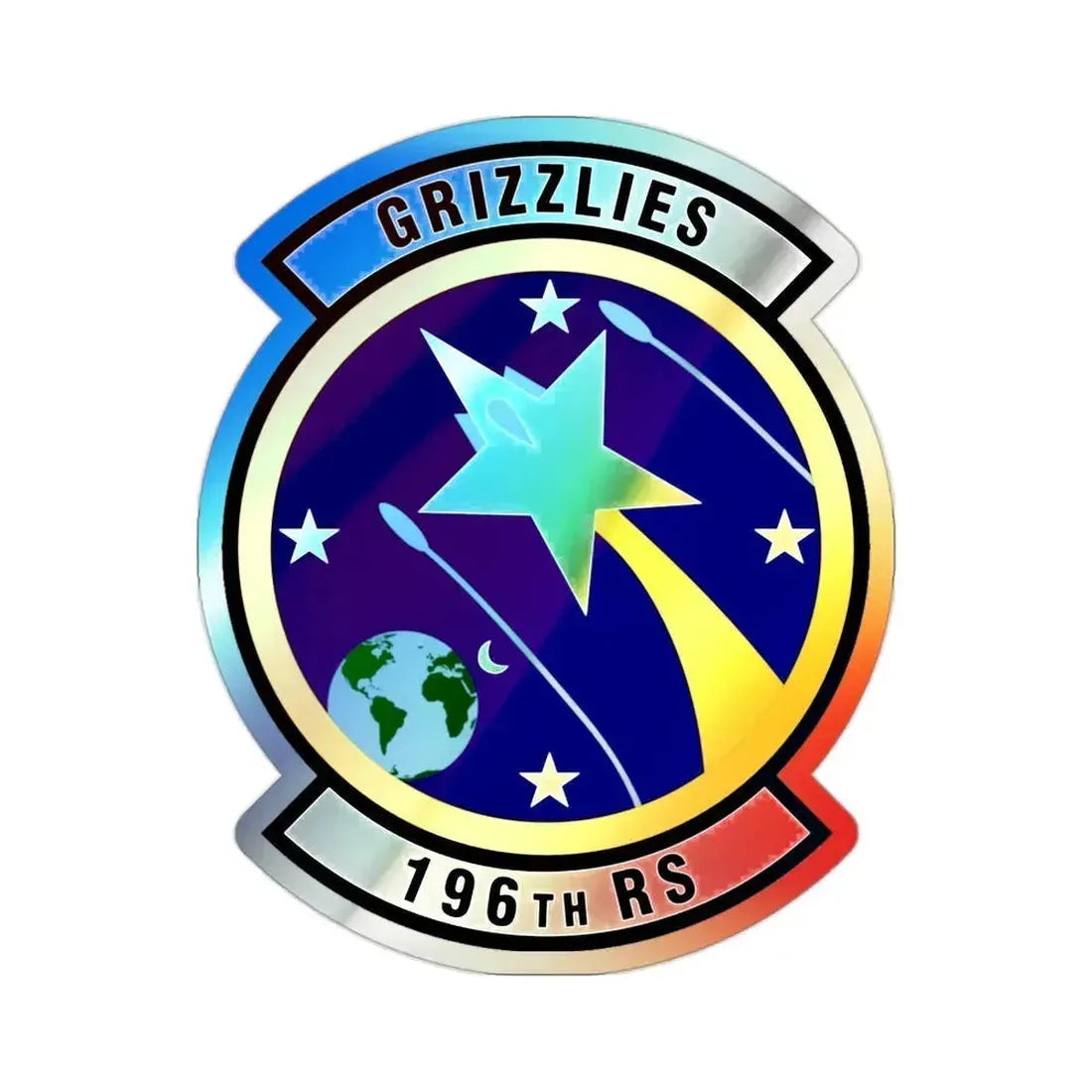 196th Reconnaissance Squadron (U.S. Air Force) Holographic STICKER Die-Cut Vinyl Decal 2 Inch Holographic - The Sticker Space
