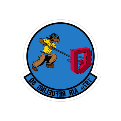 197 Air Refueling Squadron (U.S. Air Force) REVERSE PRINT Transparent STICKER-3" × 3"-The Sticker Space