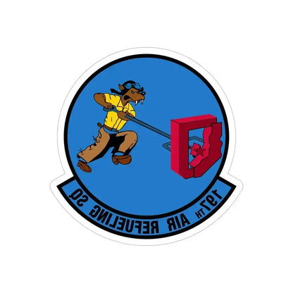 197 Air Refueling Squadron (U.S. Air Force) REVERSE PRINT Transparent Die-Cut STICKER 5 Inch Die-Cut Transparent - The Sticker Space