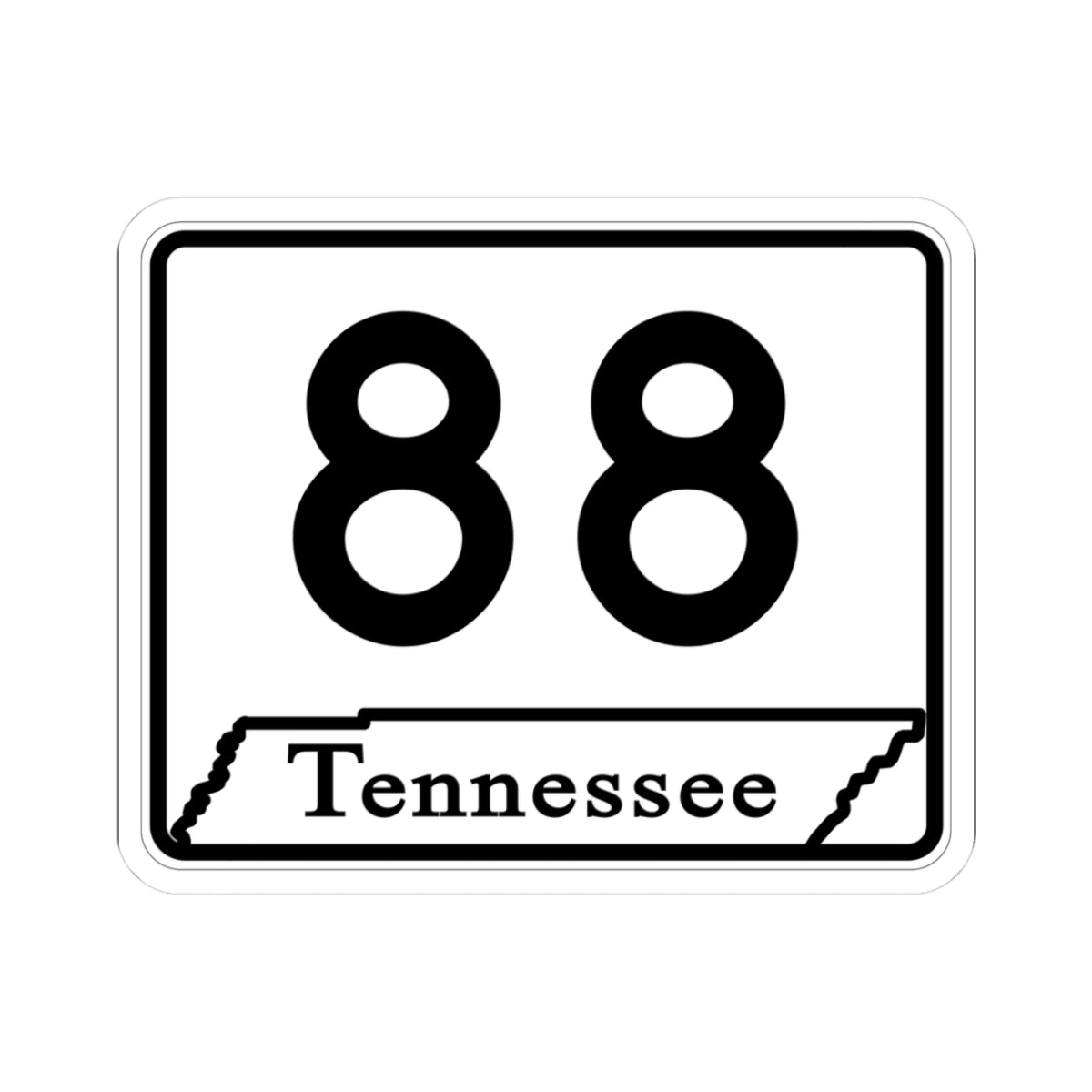 Tennessee 88 (Tennessee) (Road Sign) STICKER Vinyl Kiss-Cut Decal