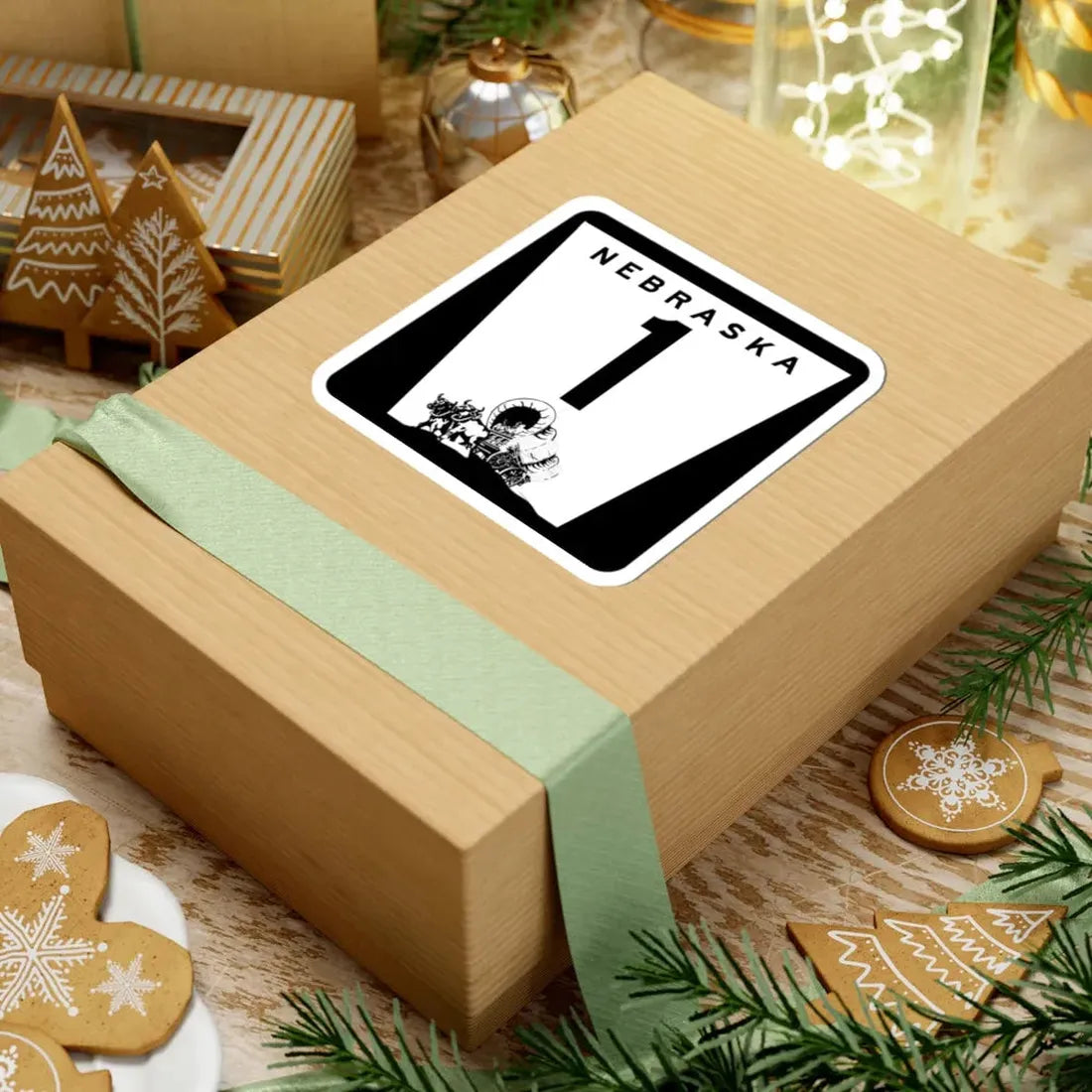 1975 Nebraska Route 1 state highway marker (Nebraska) (Road Sign) STICKER Vinyl Kiss-Cut Decal - The Sticker Space