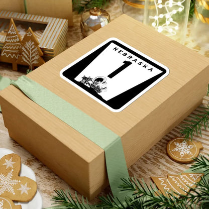 1975 Nebraska Route 1 state highway marker (Nebraska) (Road Sign) STICKER Vinyl Kiss-Cut Decal - The Sticker Space