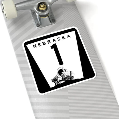 1975 Nebraska Route 1 state highway marker (Nebraska) (Road Sign) STICKER Vinyl Kiss-Cut Decal - The Sticker Space