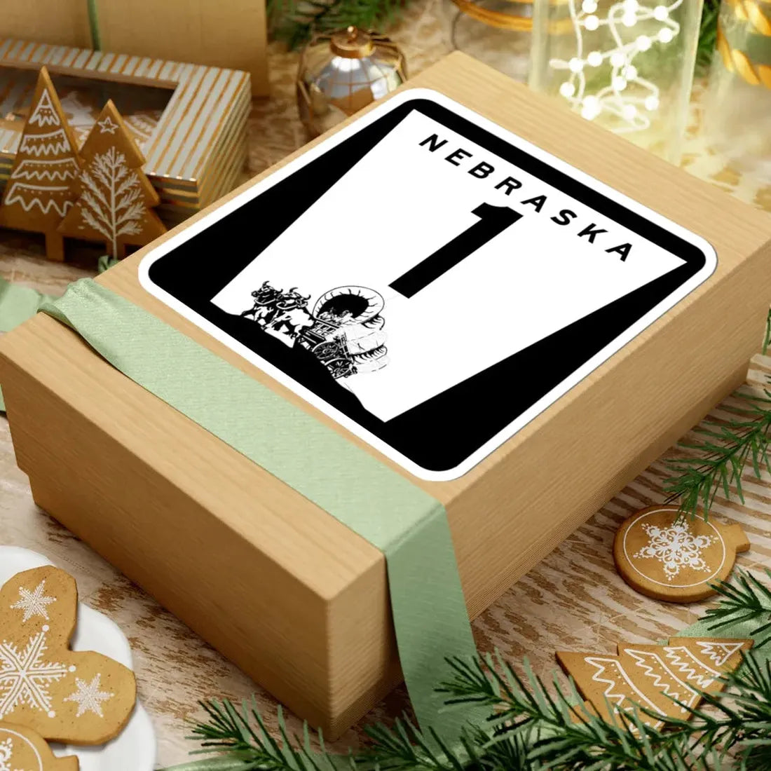 1975 Nebraska Route 1 state highway marker (Nebraska) (Road Sign) STICKER Vinyl Kiss-Cut Decal - The Sticker Space