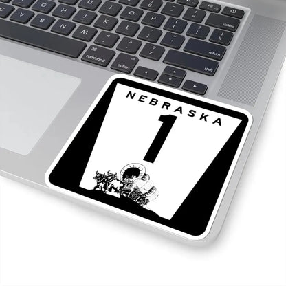 1975 Nebraska Route 1 state highway marker (Nebraska) (Road Sign) STICKER Vinyl Kiss-Cut Decal - The Sticker Space