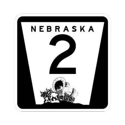 1975 Nebraska Route 2 state highway marker (Nebraska) (Road Sign) STICKER Vinyl Kiss-Cut Decal 3 Inch White - The Sticker Space