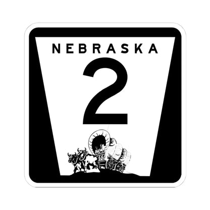 1975 Nebraska Route 2 state highway marker (Nebraska) (Road Sign) STICKER Vinyl Kiss-Cut Decal 4 Inch White - The Sticker Space