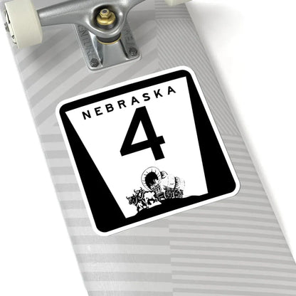 1975 Nebraska Route 4 state highway marker (Nebraska) (Road Sign) STICKER Vinyl Kiss-Cut Decal - The Sticker Space