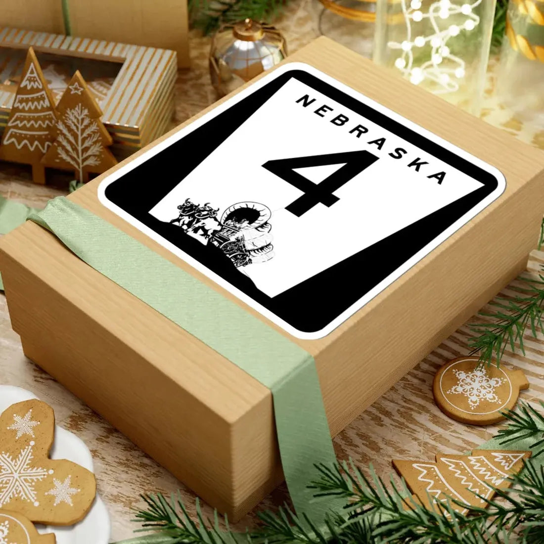 1975 Nebraska Route 4 state highway marker (Nebraska) (Road Sign) STICKER Vinyl Kiss-Cut Decal - The Sticker Space