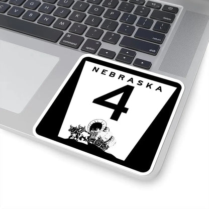 1975 Nebraska Route 4 state highway marker (Nebraska) (Road Sign) STICKER Vinyl Kiss-Cut Decal - The Sticker Space