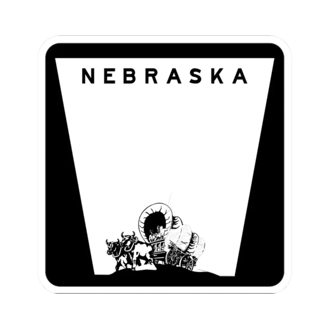 1975 Nebraska state highway marker (Nebraska) (Road Sign) STICKER Vinyl Kiss-Cut Decal 2 Inch White - The Sticker Space
