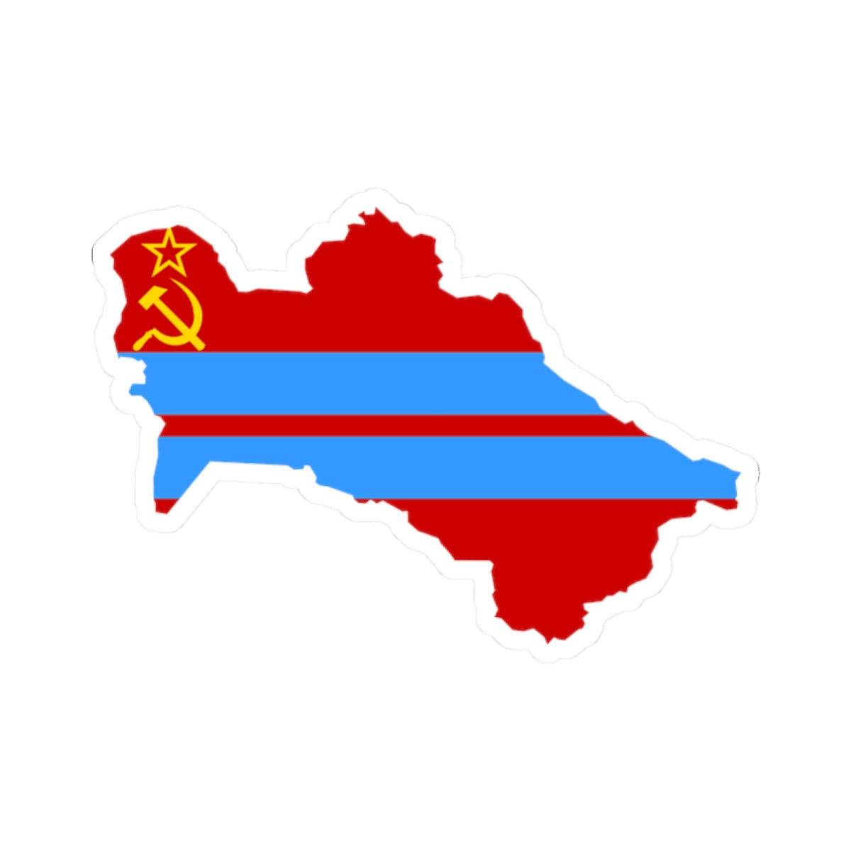 Flag map of the Turkmen SSR 1953-1991 Flag map of Turkmenistan 19911992 (Turkmenistan) STICKER Vinyl Kiss-Cut Decal