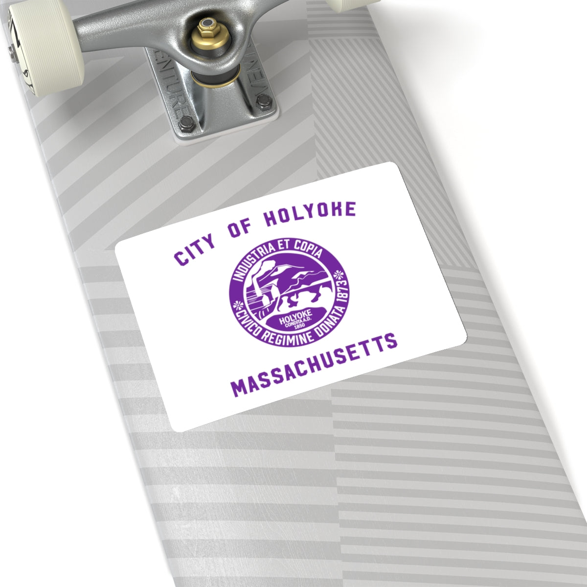 Flag of Holyoke, Massachusetts - STICKER Vinyl Kiss-Cut Decal