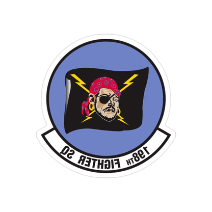 198 Fighter Squadron (U.S. Air Force) REVERSE PRINT Transparent STICKER-2" × 2"-The Sticker Space