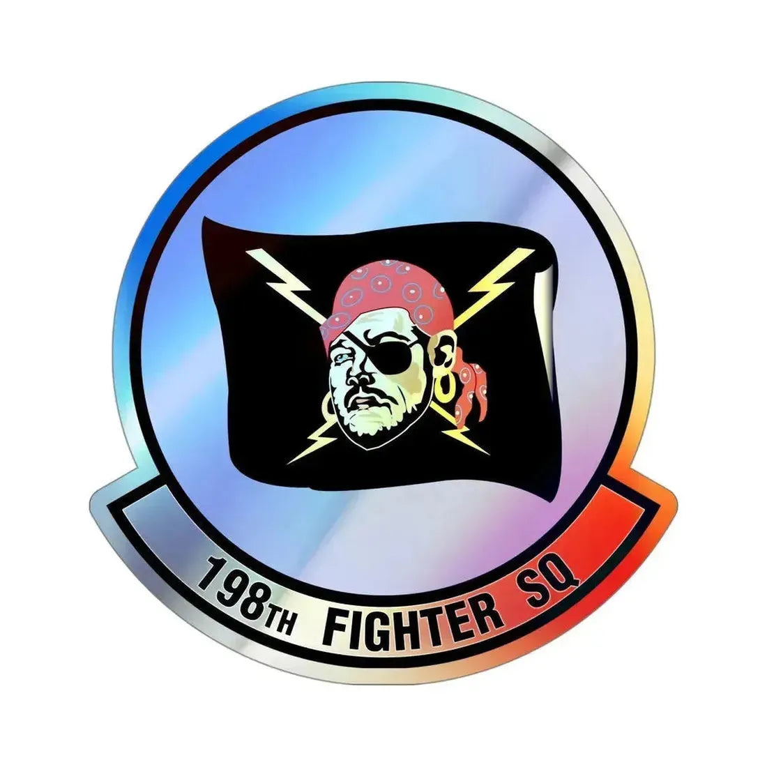 198 Fighter Squadron (U.S. Air Force) Holographic STICKER Die-Cut Vinyl Decal 4 Inch Holographic - The Sticker Space