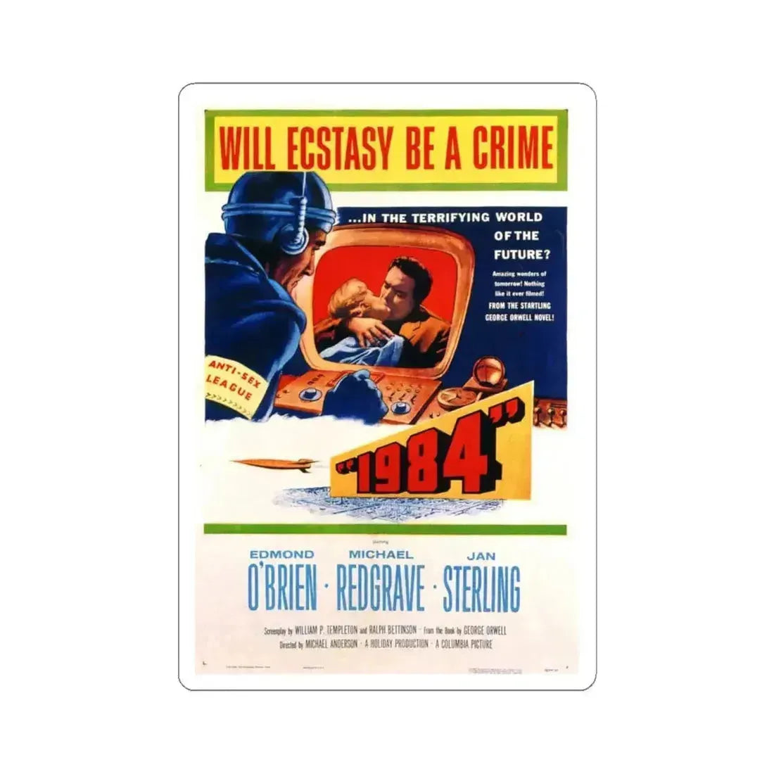 1984 1956 Movie Poster - STICKER Vinyl Kiss-Cut Decal 6 Inch White - The Sticker Space