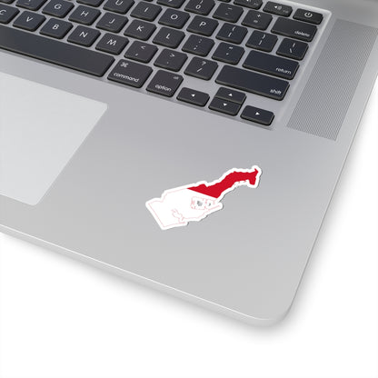 Flag-map of Monaco2 (Monaco) STICKER Vinyl Kiss-Cut Decal