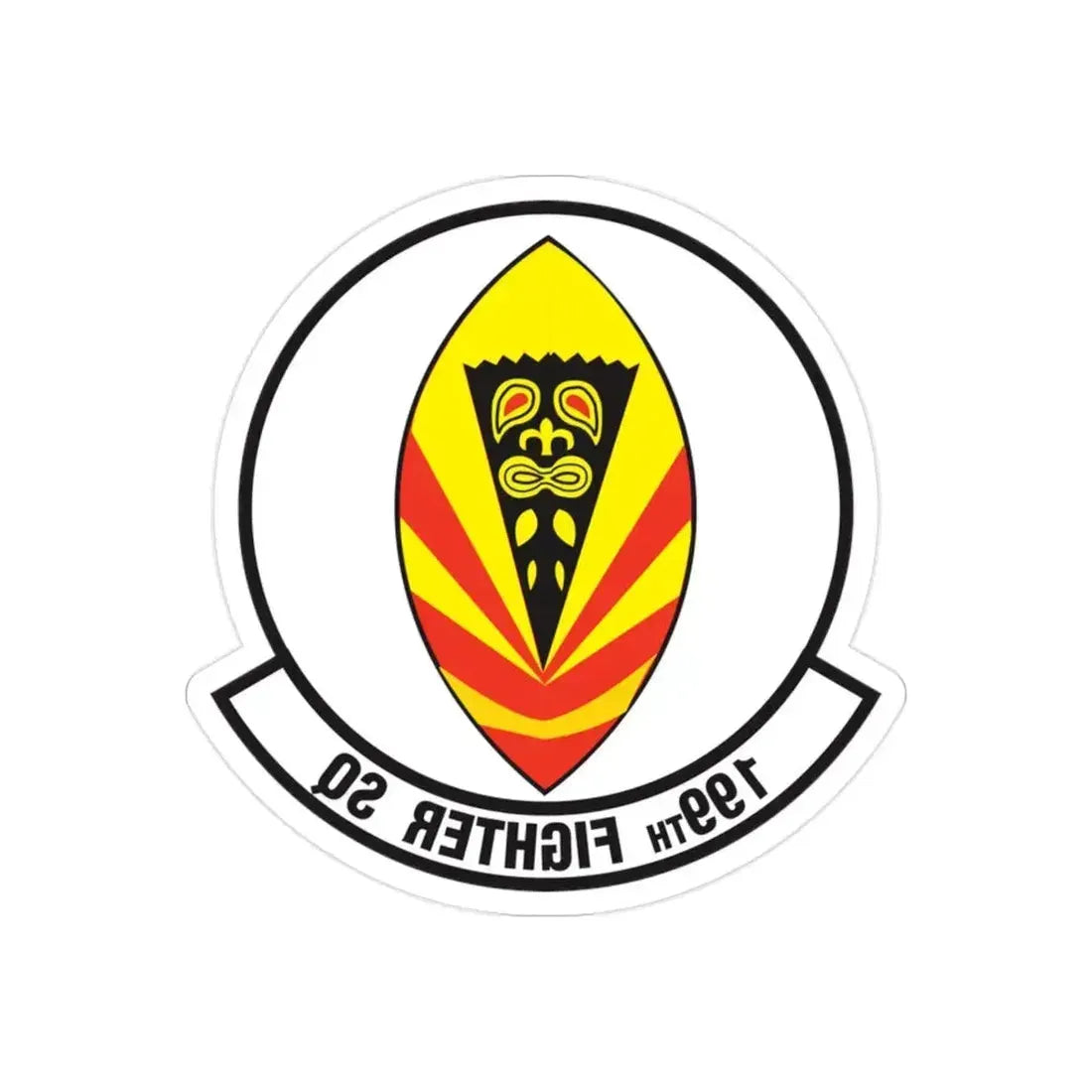 199 Fighter Squadron (U.S. Air Force) REVERSE PRINT Transparent Die-Cut STICKER 2 Inch Die-Cut Transparent - The Sticker Space