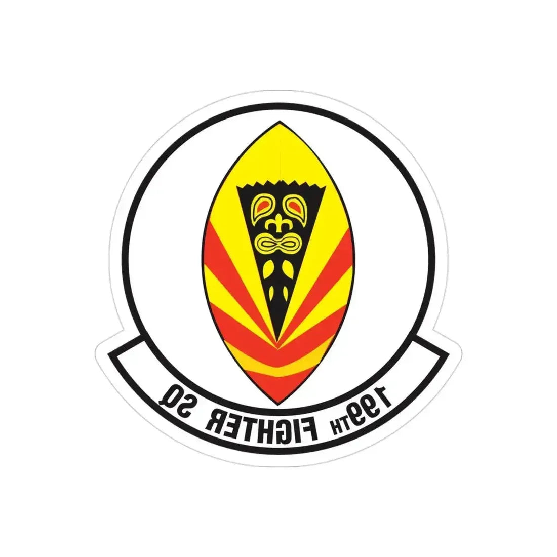 199 Fighter Squadron (U.S. Air Force) REVERSE PRINT Transparent Die-Cut STICKER 3 Inch Die-Cut Transparent - The Sticker Space