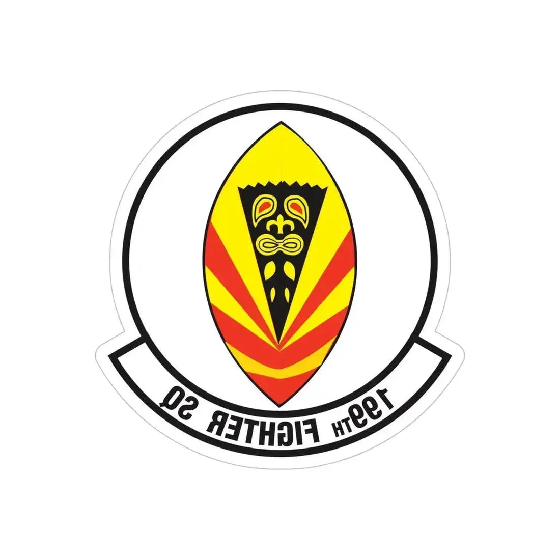 199 Fighter Squadron (U.S. Air Force) REVERSE PRINT Transparent Die-Cut STICKER 5 Inch Die-Cut Transparent - The Sticker Space