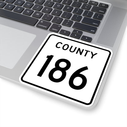 County 186 square (Minnesota) (Road Sign) STICKER Vinyl Kiss-Cut Decal