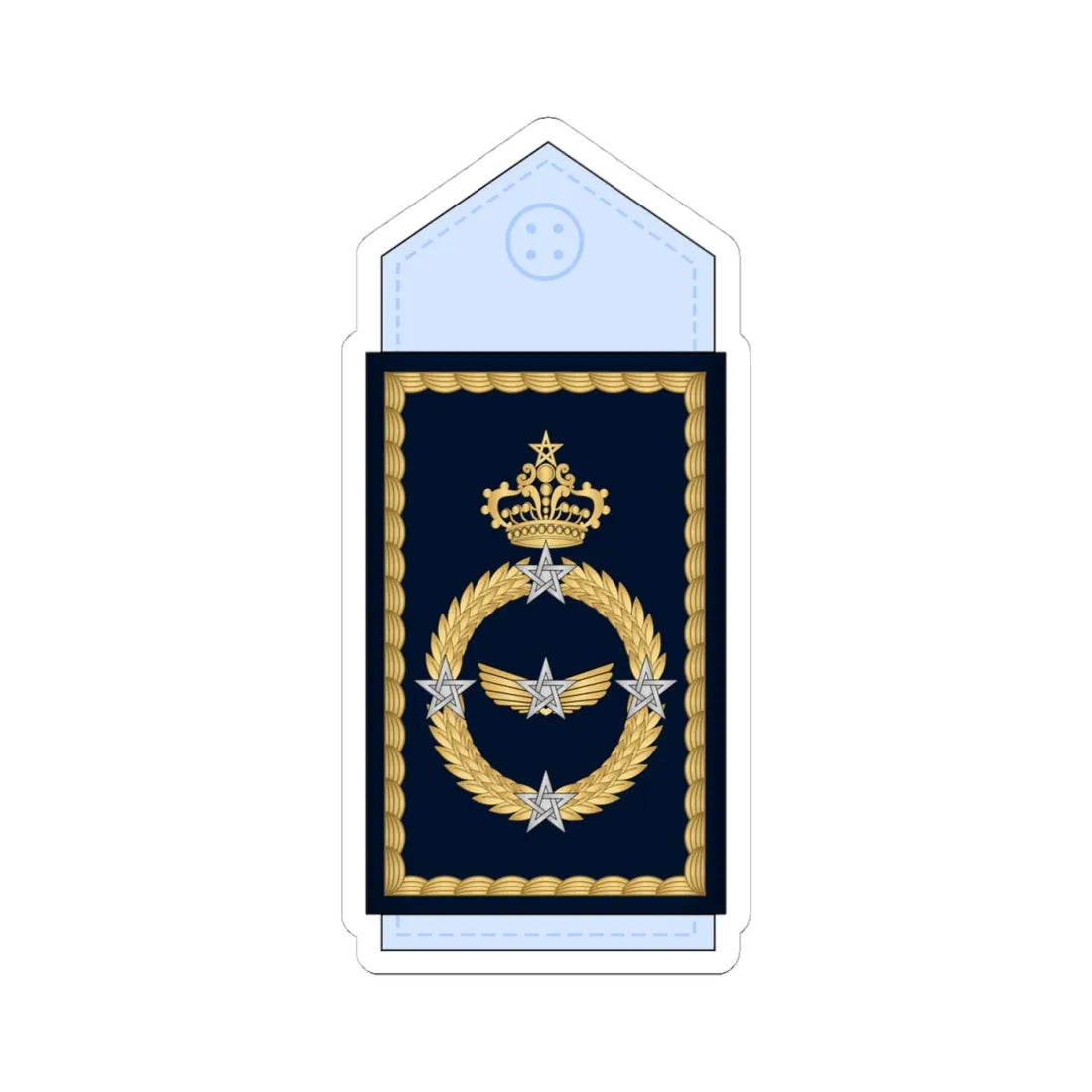 19.Moroccan Air Force GEN (Morocco) (Military Rank) STICKER Vinyl Kiss-Cut Decal 4 Inch White - The Sticker Space