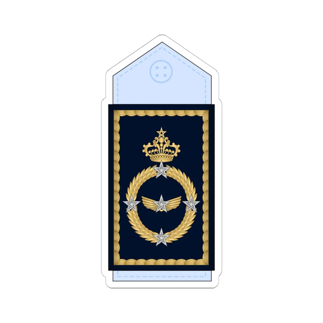 19.Moroccan Air Force GEN (Morocco) (Military Rank) STICKER Vinyl Kiss-Cut Decal 6 Inch White - The Sticker Space