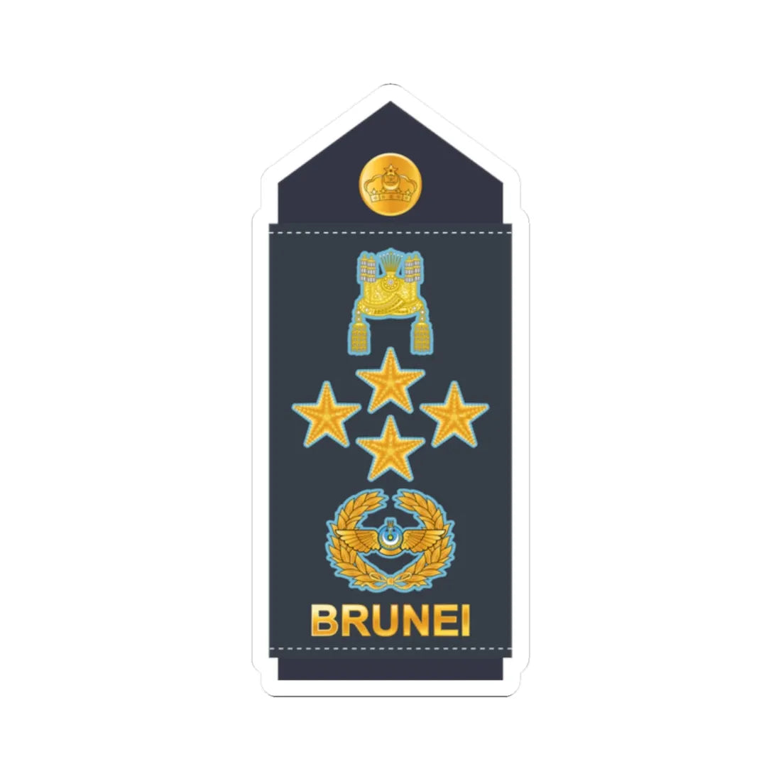 19.RBrAF GEN (Brunei) (Military Rank) STICKER Vinyl Kiss-Cut Decal 2 Inch White - The Sticker Space