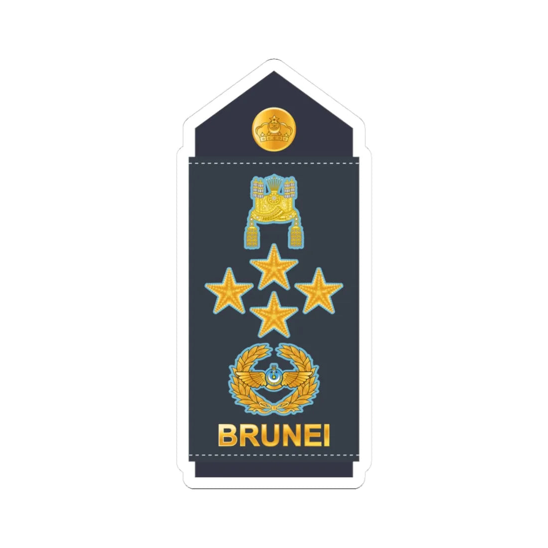19.RBrAF GEN (Brunei) (Military Rank) STICKER Vinyl Kiss-Cut Decal 3 Inch White - The Sticker Space
