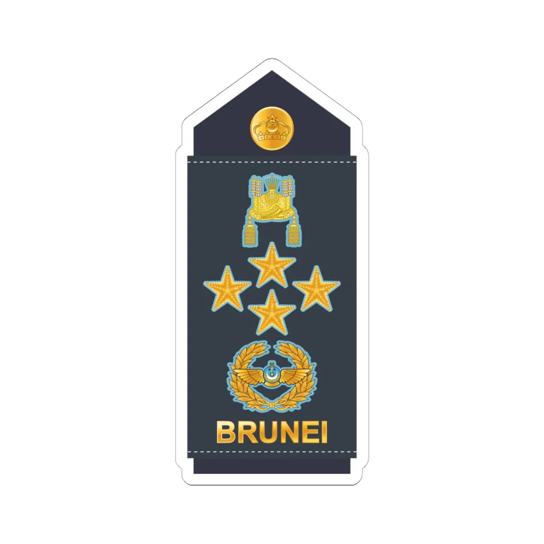19.RBrAF GEN (Brunei) (Military Rank) STICKER Vinyl Kiss-Cut Decal 6 Inch White - The Sticker Space