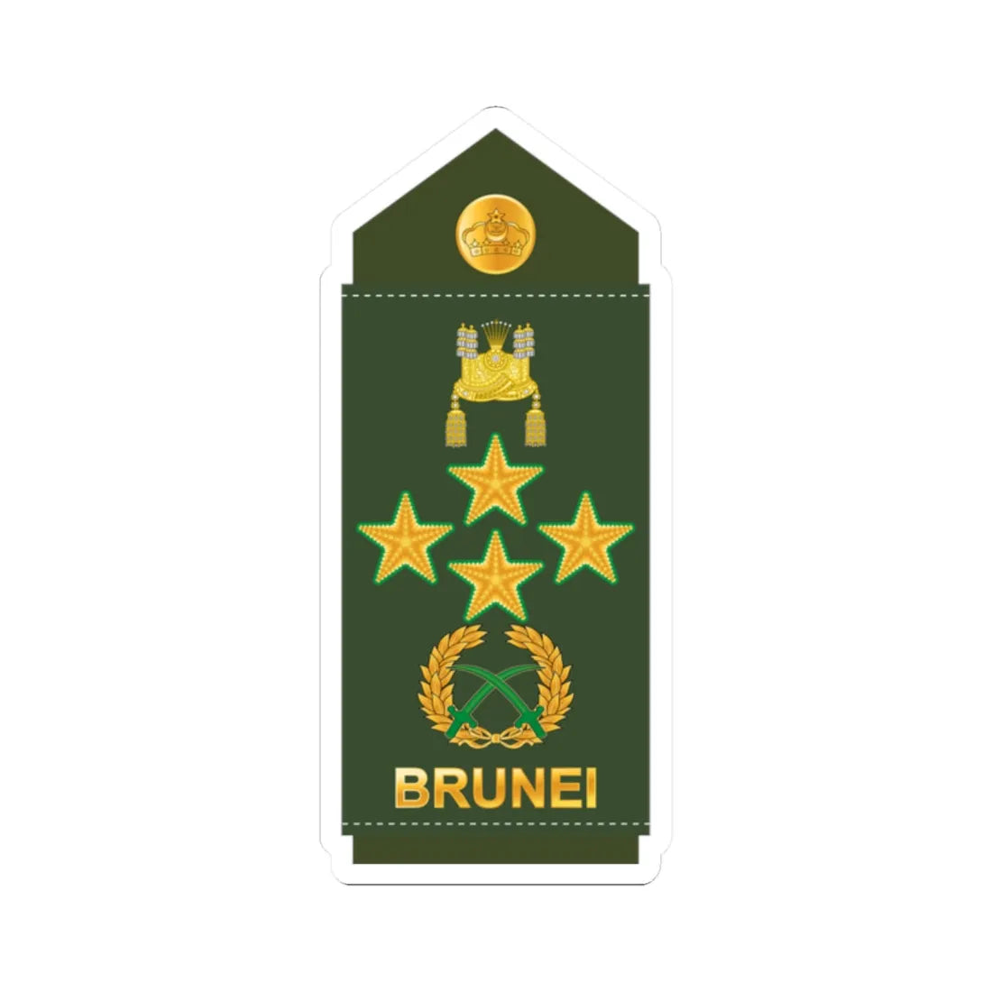 19.RBrLF GEN (Brunei) (Military Rank) STICKER Vinyl Kiss-Cut Decal 2 Inch White - The Sticker Space