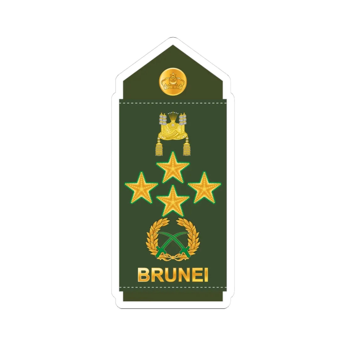 19.RBrLF GEN (Brunei) (Military Rank) STICKER Vinyl Kiss-Cut Decal 3 Inch White - The Sticker Space