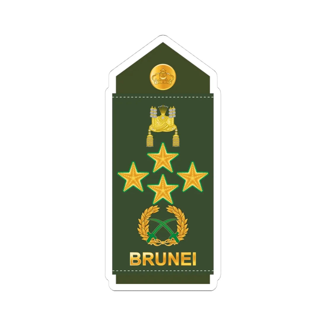 19.RBrLF GEN (Brunei) (Military Rank) STICKER Vinyl Kiss-Cut Decal 4 Inch White - The Sticker Space