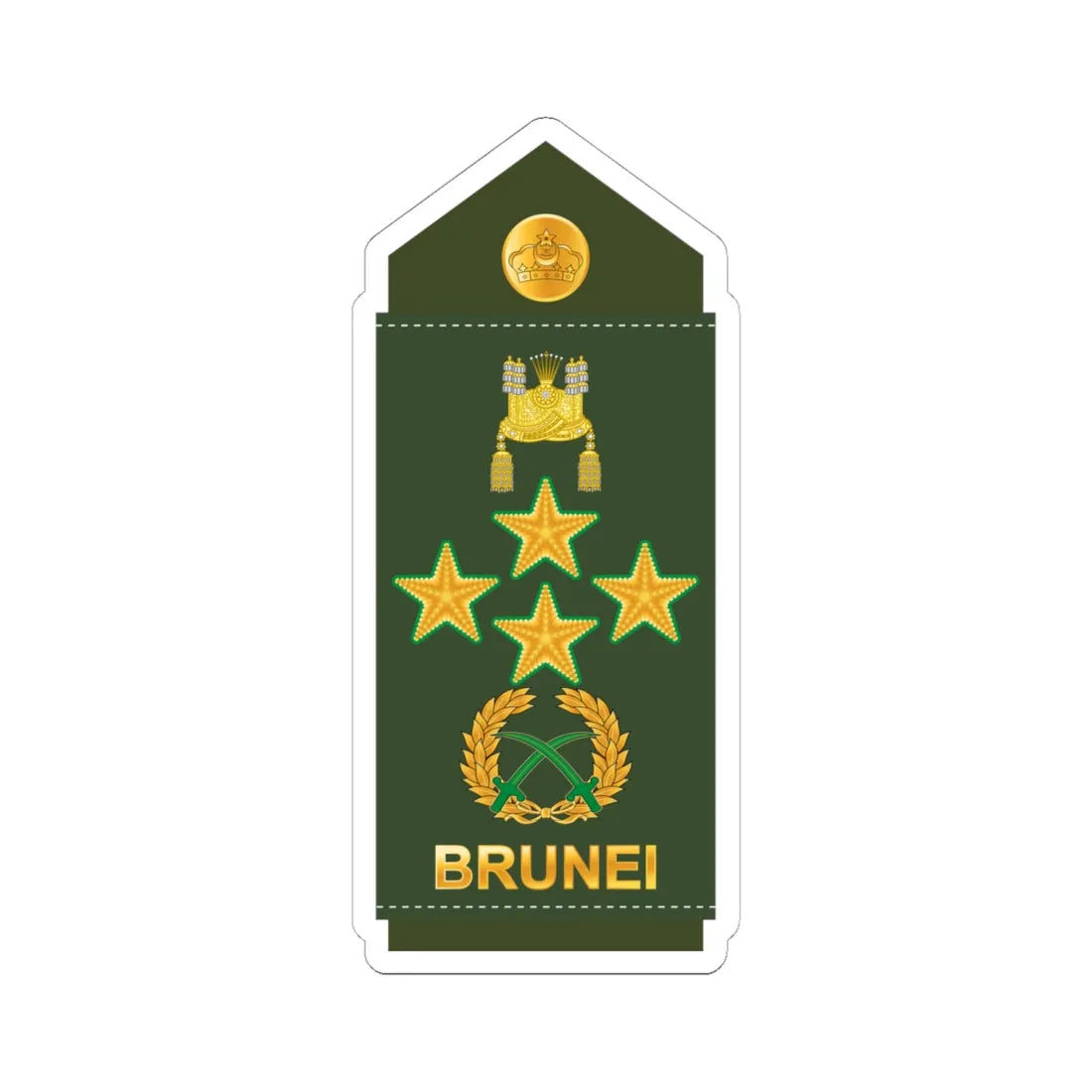 19.RBrLF GEN (Brunei) (Military Rank) STICKER Vinyl Kiss-Cut Decal 6 Inch White - The Sticker Space