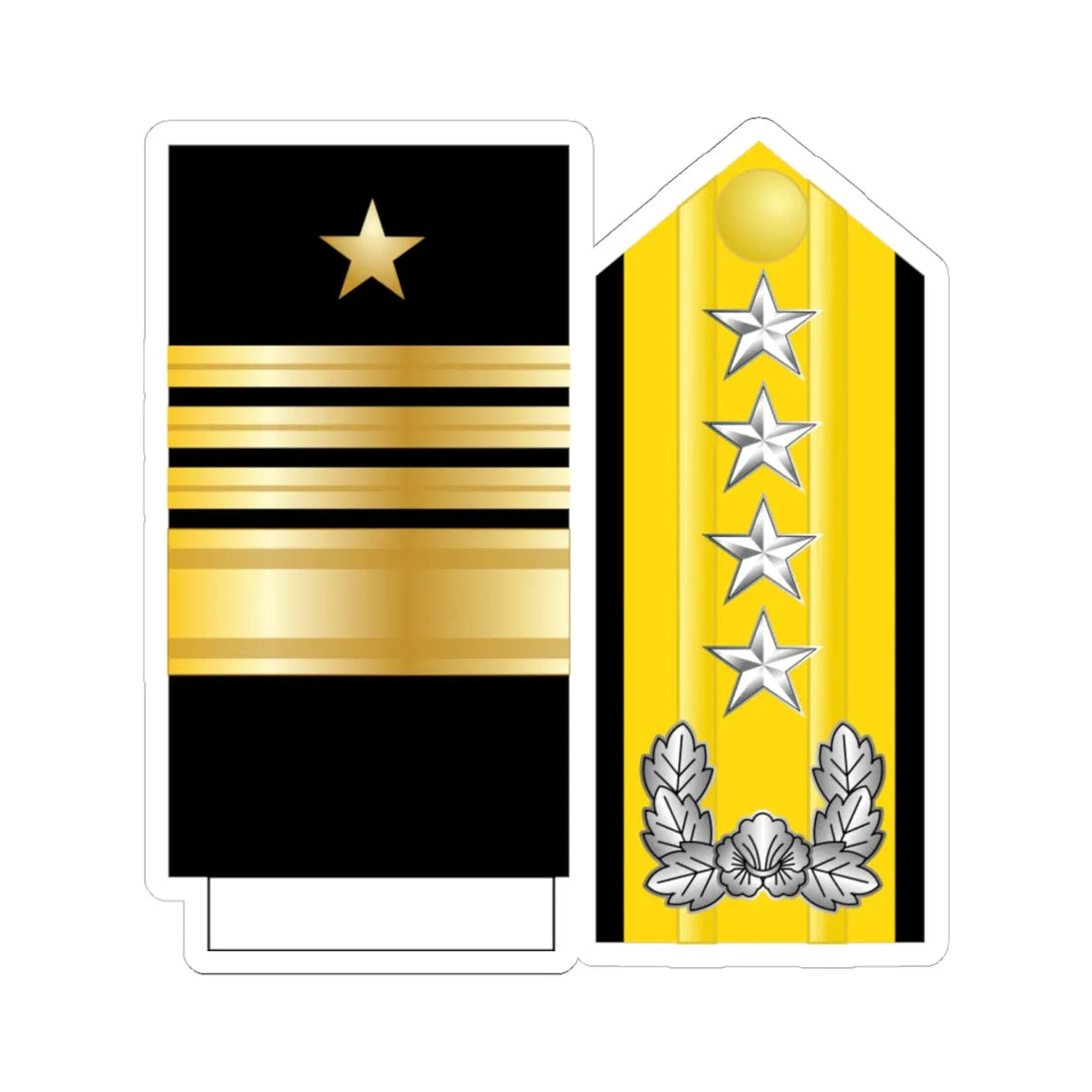 19.SKN ADM (Korea) (Military Rank) STICKER Vinyl Kiss-Cut Decal 6 Inch White - The Sticker Space