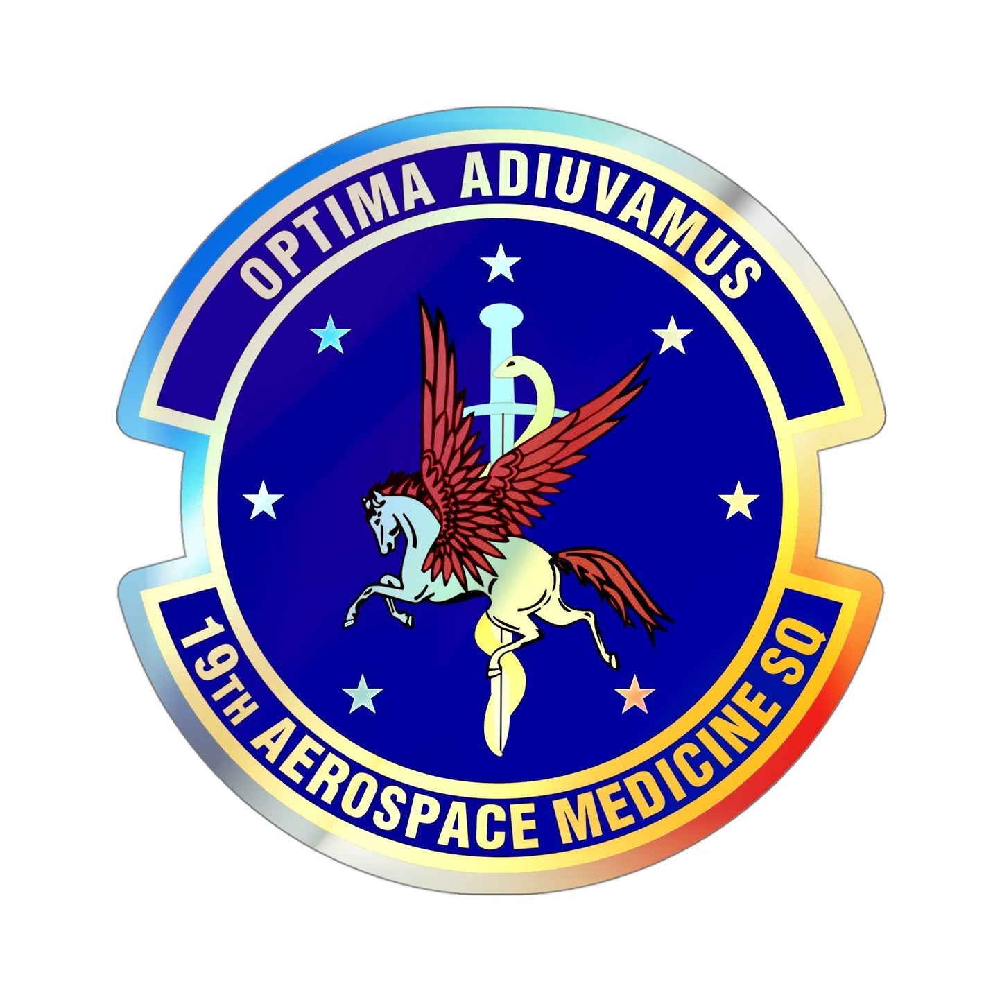 19th Aerospace Medicine Squadron (U.S. Air Force) Holographic STICKER Die-Cut Vinyl Decal-4 Inch-The Sticker Space