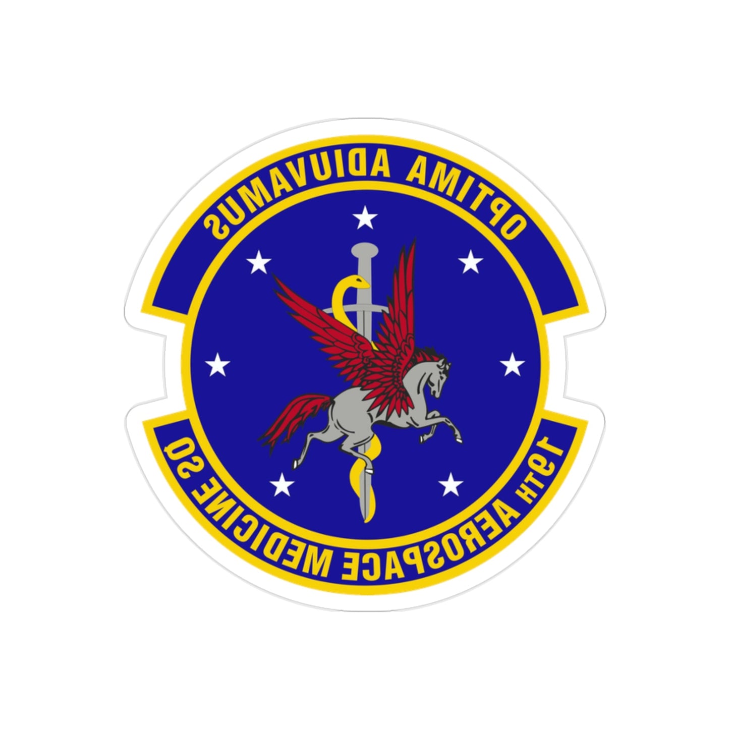 19th Aerospace Medicine Squadron (U.S. Air Force) REVERSE PRINT Transparent STICKER-2" × 2"-The Sticker Space