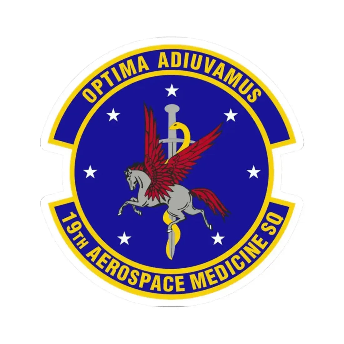 19th Aerospace Medicine Squadron (U.S. Air Force) STICKER Vinyl Kiss-Cut Decal 2 Inch White - The Sticker Space