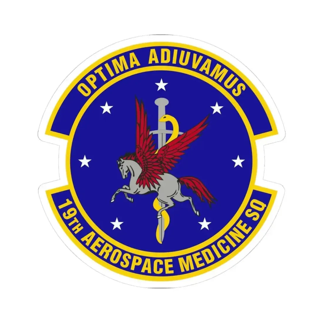 19th Aerospace Medicine Squadron (U.S. Air Force) STICKER Vinyl Kiss-Cut Decal 3 Inch White - The Sticker Space