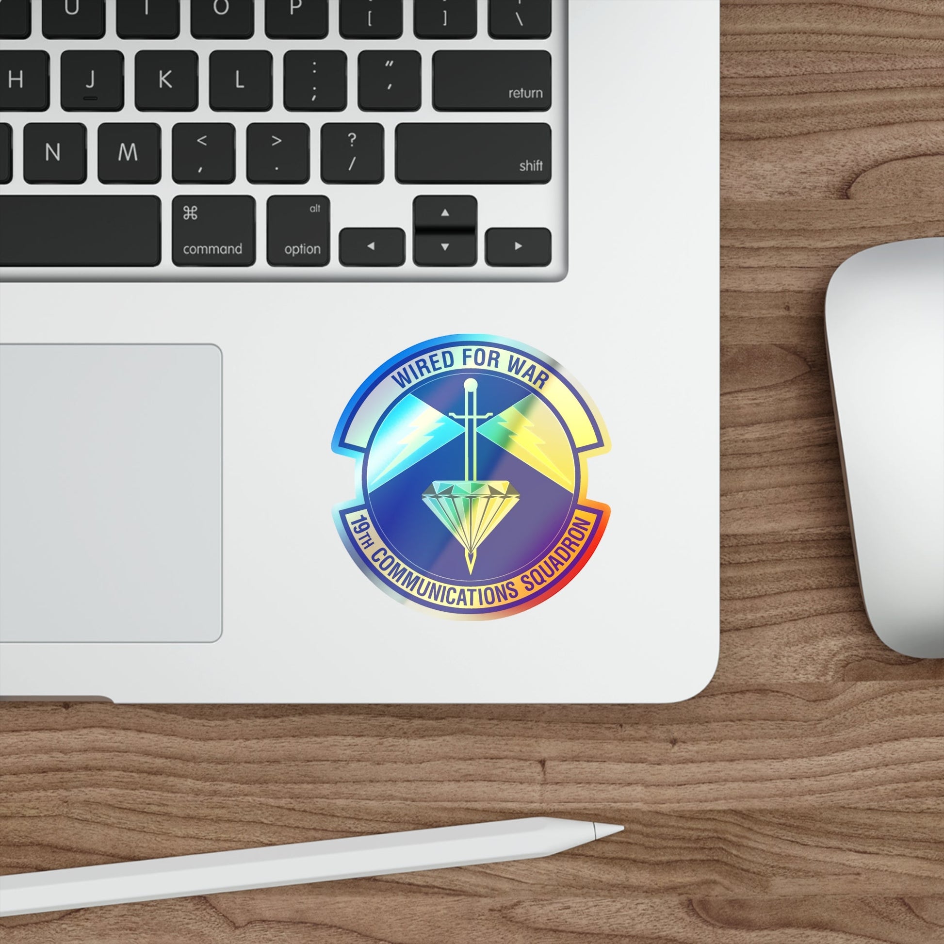 19th Communications Squadron (U.S. Air Force) Holographic STICKER Die-Cut Vinyl Decal-The Sticker Space