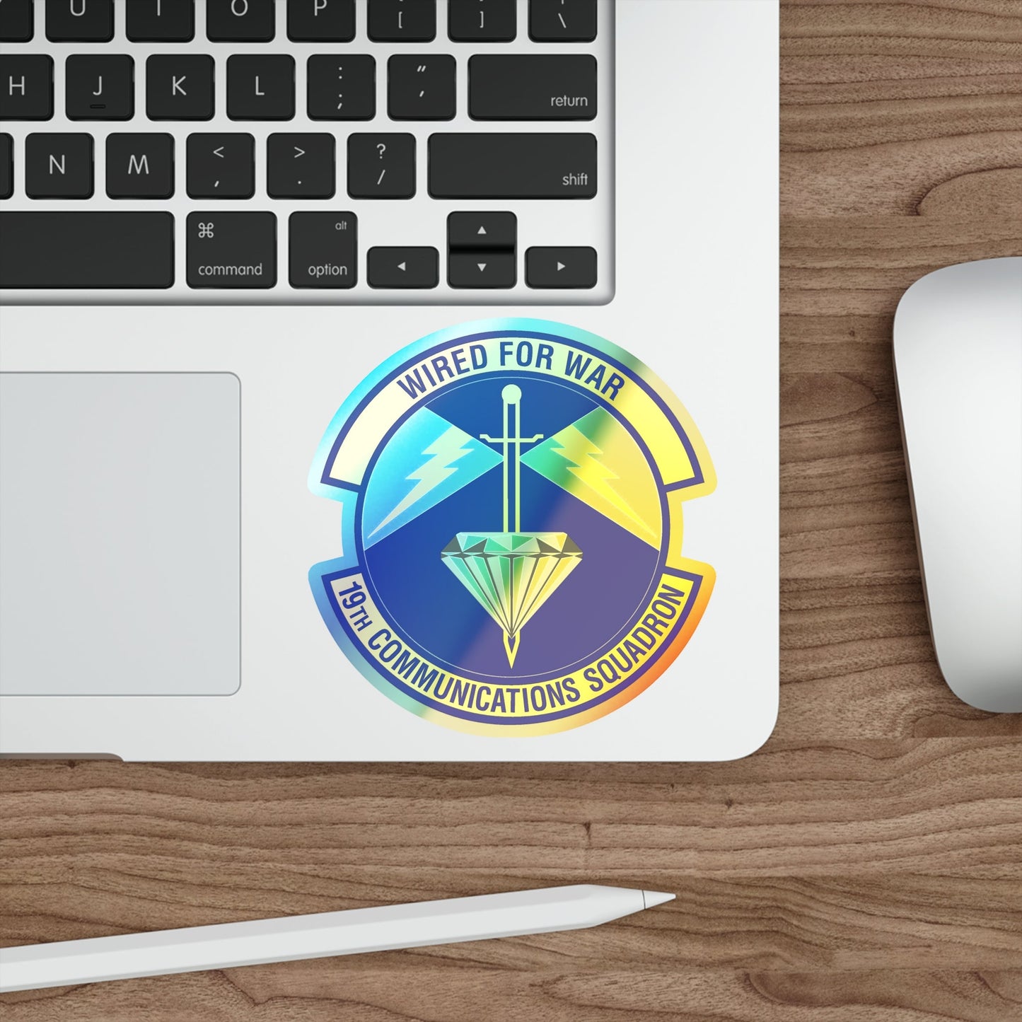 19th Communications Squadron (U.S. Air Force) Holographic STICKER Die-Cut Vinyl Decal-The Sticker Space