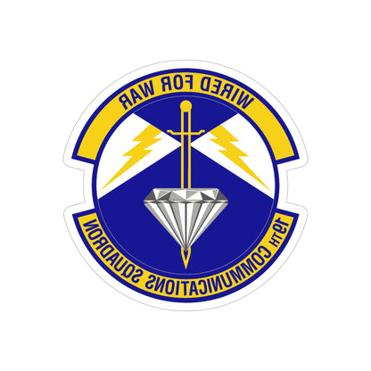 19th Communications Squadron (U.S. Air Force) REVERSE PRINT Transparent STICKER-5" × 5"-The Sticker Space