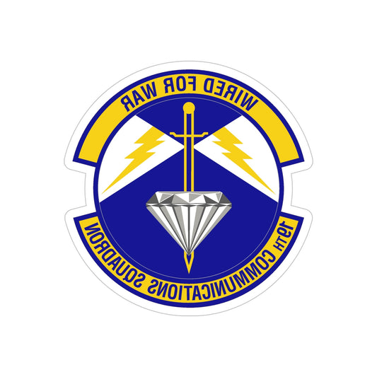 19th Communications Squadron (U.S. Air Force) REVERSE PRINT Transparent STICKER-6" × 6"-The Sticker Space