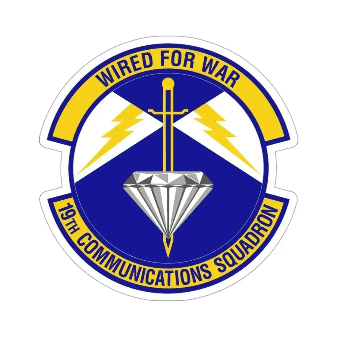 19th Communications Squadron (U.S. Air Force) STICKER Vinyl Die-Cut Decal 3 Inch - The Sticker Space