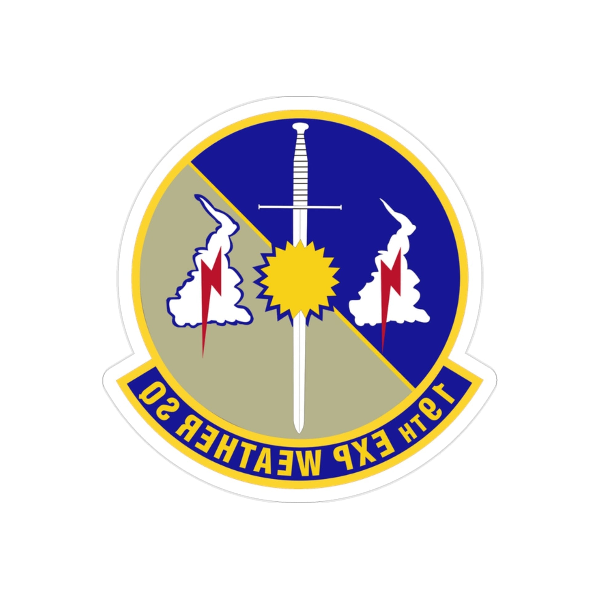 19th Expeditionary Weather Squadron (U.S. Air Force) REVERSE PRINT Transparent STICKER-2" × 2"-The Sticker Space