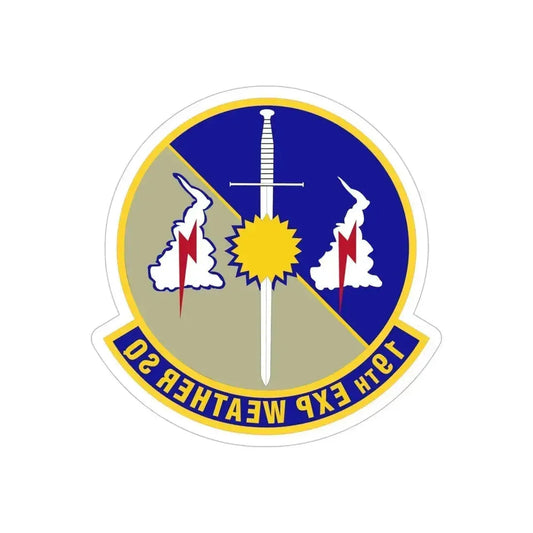 19th Expeditionary Weather Squadron (U.S. Air Force) REVERSE PRINT Transparent Die-Cut STICKER 6 Inch Die-Cut Transparent - The Sticker Space